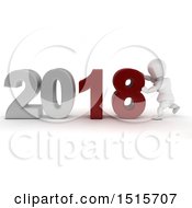 Clipart Of A 3d New Year 2018 With A White Man Royalty Free Illustration