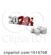 Clipart Of A 3d New Year 2020 With An Elf Royalty Free Illustration by KJ Pargeter