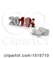 Clipart Of A 3d New Year 2019 With An Elf Royalty Free Illustration