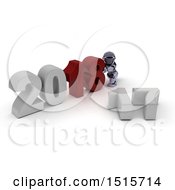 Poster, Art Print Of 3d New Year 2018 With A Robot
