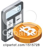 Poster, Art Print Of 3d Isometric Bitcoin And Calculator Financial Icon