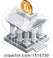 Poster, Art Print Of 3d Isometric Bitcoin Bank Financial Icon