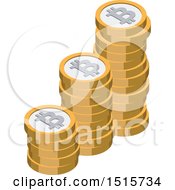 Clipart Of A 3d Isometric Bitcoin Financial Icon Royalty Free Vector Illustration