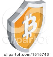 3d Isometric Bitcoin Shield Financial Icon