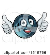 Clipart Of A Happy Bowling Ball Mascot Giving Two Thumbs Up Royalty Free Vector Illustration