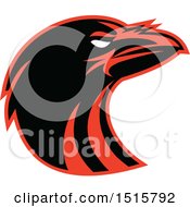 Poster, Art Print Of Black And Red Raven Head In Profile