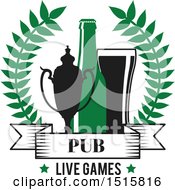 Clipart Of A Beer And Soccer Ball Sports Pub Design Royalty Free Vector Illustration
