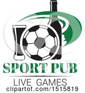 Poster, Art Print Of Beer And Soccer Ball Sports Pub Design