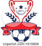 Clipart Of A Red White And Blue Soccer Ball Design Royalty Free Vector Illustration