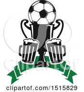 Clipart Of A Beer And Soccer Ball Sports Pub Design Royalty Free Vector Illustration