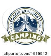 Poster, Art Print Of Camping Design With A Tent Mountains And Text