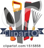 Poster, Art Print Of Banner With Gardening Tools