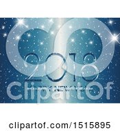 Clipart Of A Happy New Year 2018 Design Over Blue With Sparkles Royalty Free Vector Illustration
