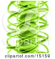 Green Complex Vertical Spiral Of Dna Clipart Graphic Illustration