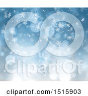 Clipart Of A Christmas Background Of Snowflakes And Flares Royalty Free Illustration