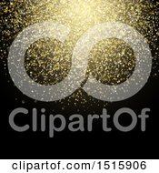 Poster, Art Print Of Gold Glitter Cluster On Black