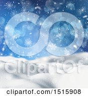 Clipart Of A Christmas Background Of A 3d Snowy Landscape Royalty Free Illustration
