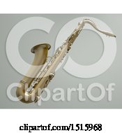 Poster, Art Print Of 3d Saxophone Over A Shaded Gray Background