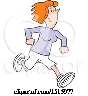 Poster, Art Print Of Cartoon Happy Red Haired Woman Running