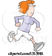 Poster, Art Print Of Cartoon Red Haired Woman Running Away