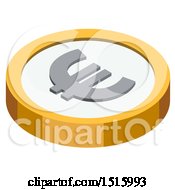 Clipart Of A 3d Isometric Euro Financial Icon Royalty Free Vector Illustration