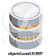 Clipart Of A 3d Isometric Server Icon Royalty Free Vector Illustration