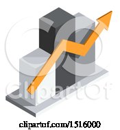 Poster, Art Print Of 3d Isometric Bar Graph And Arrow Icon