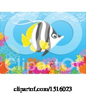 Clipart Of A Marine Fish At A Reef Royalty Free Vector Illustration
