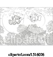 Poster, Art Print Of Black And White Coral Reef And Fish