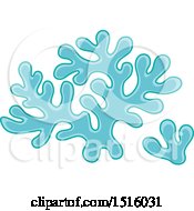 Clipart Of A Blue Coral Royalty Free Vector Illustration