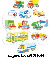 Colorful Toy Cars And Trucks
