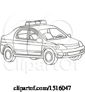 Poster, Art Print Of Black And White Police Car