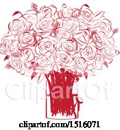 Poster, Art Print Of Red Rose Bouquet In A Vase