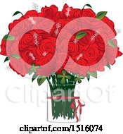 Poster, Art Print Of Red Rose Boquet In A Vase