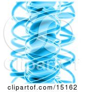 Blue Complex Vertical Spiral Of Dna Clipart Graphic Illustration