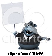 Clipart Of A 3d Business Gorilla Mascot Holding A Wrench On A White Background Royalty Free Illustration by Julos