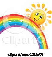Poster, Art Print Of Sun Character And Rainbow