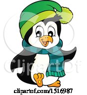 Clipart Of A Winter Penguin Royalty Free Vector Illustration by visekart