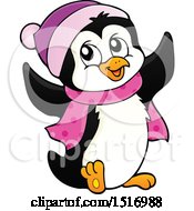 Clipart Of A Winter Penguin Royalty Free Vector Illustration by visekart