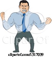 Poster, Art Print Of Mad Business Man With Clenched Fists