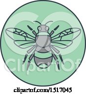Poster, Art Print Of Bumble Bee In A Green Circle