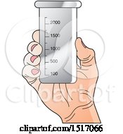 Clipart Of A Hand Holding A Beaker Royalty Free Vector Illustration by Lal Perera
