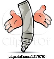Clipart Of A Marker Mascot Royalty Free Vector Illustration by Lal Perera