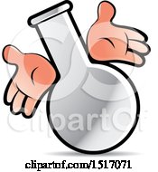 Clipart Of A Round Bottom Flask Character Royalty Free Vector Illustration