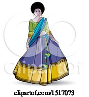 Clipart Of A Woman In A Lehenga Skirt Royalty Free Vector Illustration