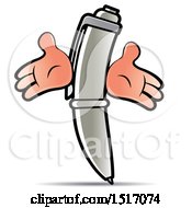 Clipart Of A Pen Mascot Royalty Free Vector Illustration