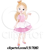 Poster, Art Print Of Blond Princess Girl In A Pink Dress