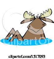 Poster, Art Print Of Moose In Water