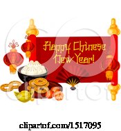 Clipart Of A Chinese New Year Design Royalty Free Vector Illustration