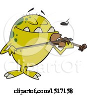 Cartoon Monster Playing A Violin